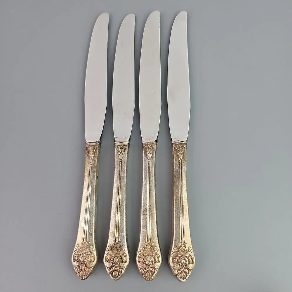 Oneida PLANTATION Silver Plate Dinner Knives 1881 Rogers Silverware 1948 Set